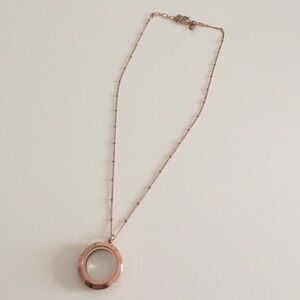 Origami Owl Rose Gold Locket, Necklace & Charms